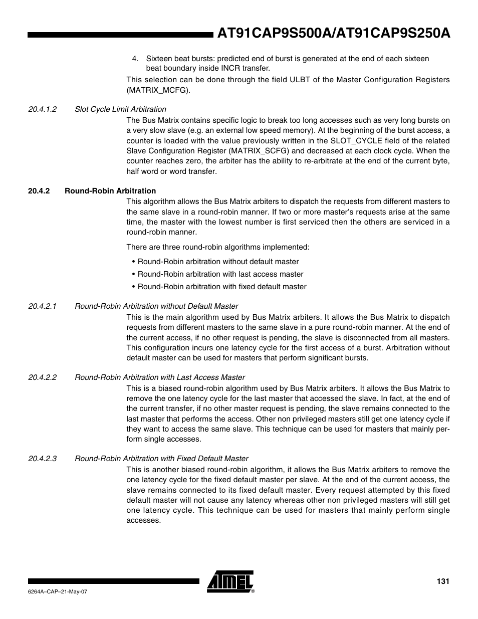 2 round-robin arbitration | Rainbow Electronics AT91CAP9S250A User Manual | Page 131 / 1008