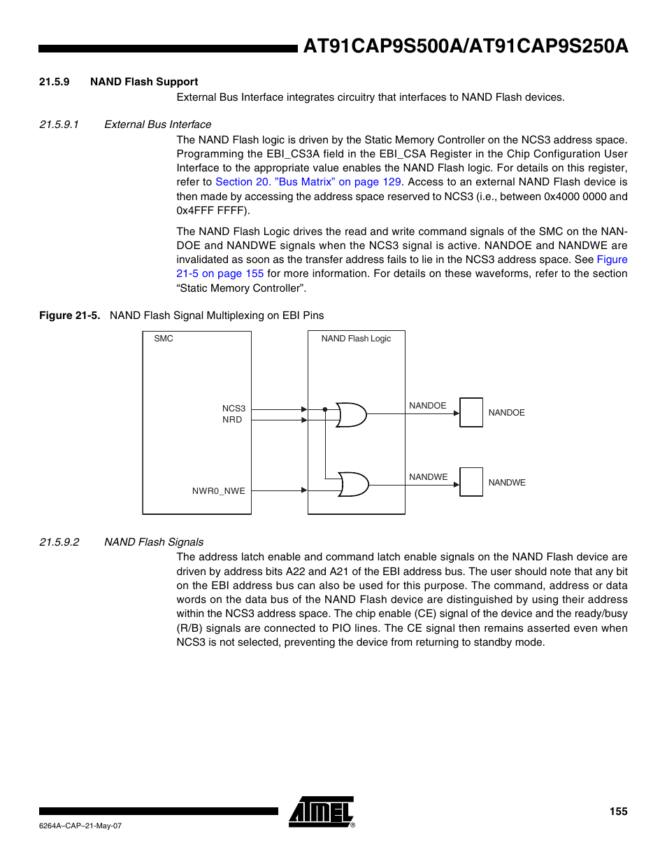 9 nand flash support | Rainbow Electronics AT91CAP9S250A User Manual | Page 155 / 1008