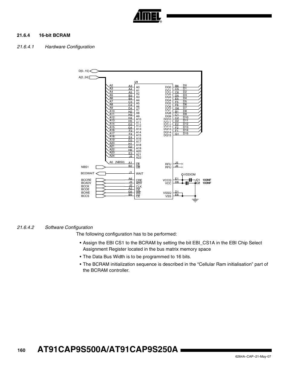 4 16-bit bcram | Rainbow Electronics AT91CAP9S250A User Manual | Page 160 / 1008