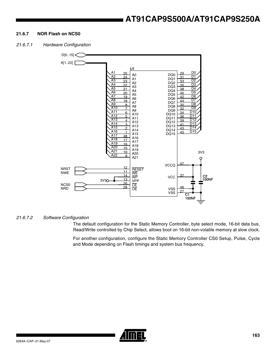 7 nor flash on ncs0, Tsop48 package | Rainbow Electronics AT91CAP9S250A User Manual | Page 163 / 1008