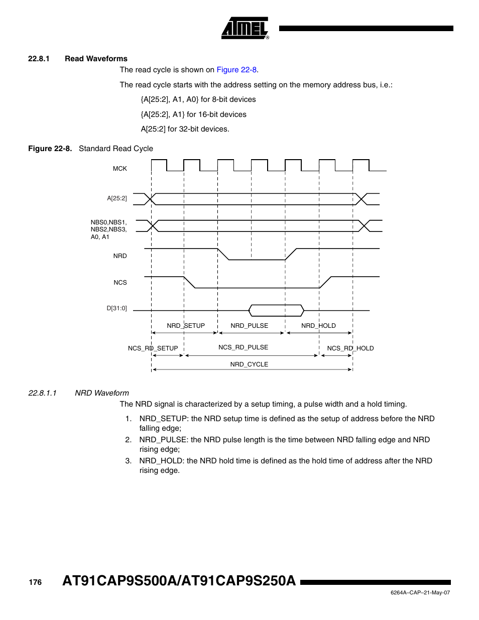 1 read waveforms | Rainbow Electronics AT91CAP9S250A User Manual | Page 176 / 1008