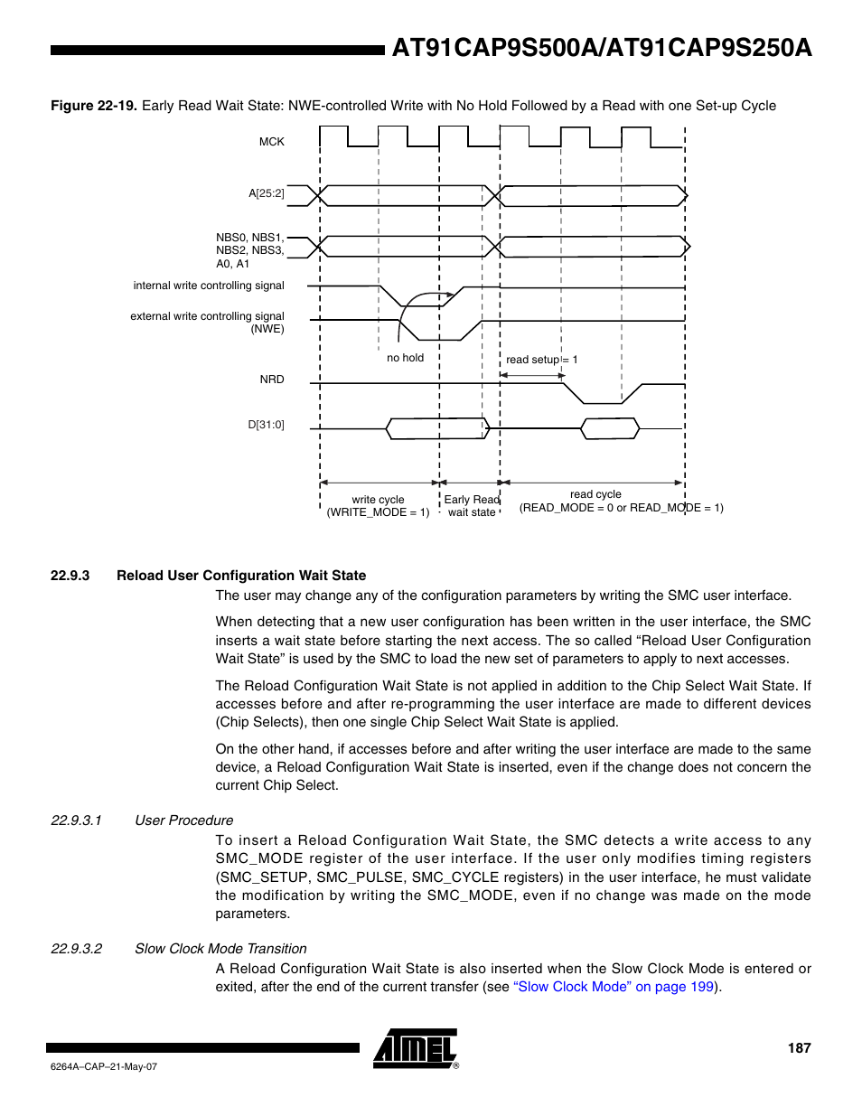 3 reload user configuration wait state, Figure 22-19 | Rainbow Electronics AT91CAP9S250A User Manual | Page 187 / 1008