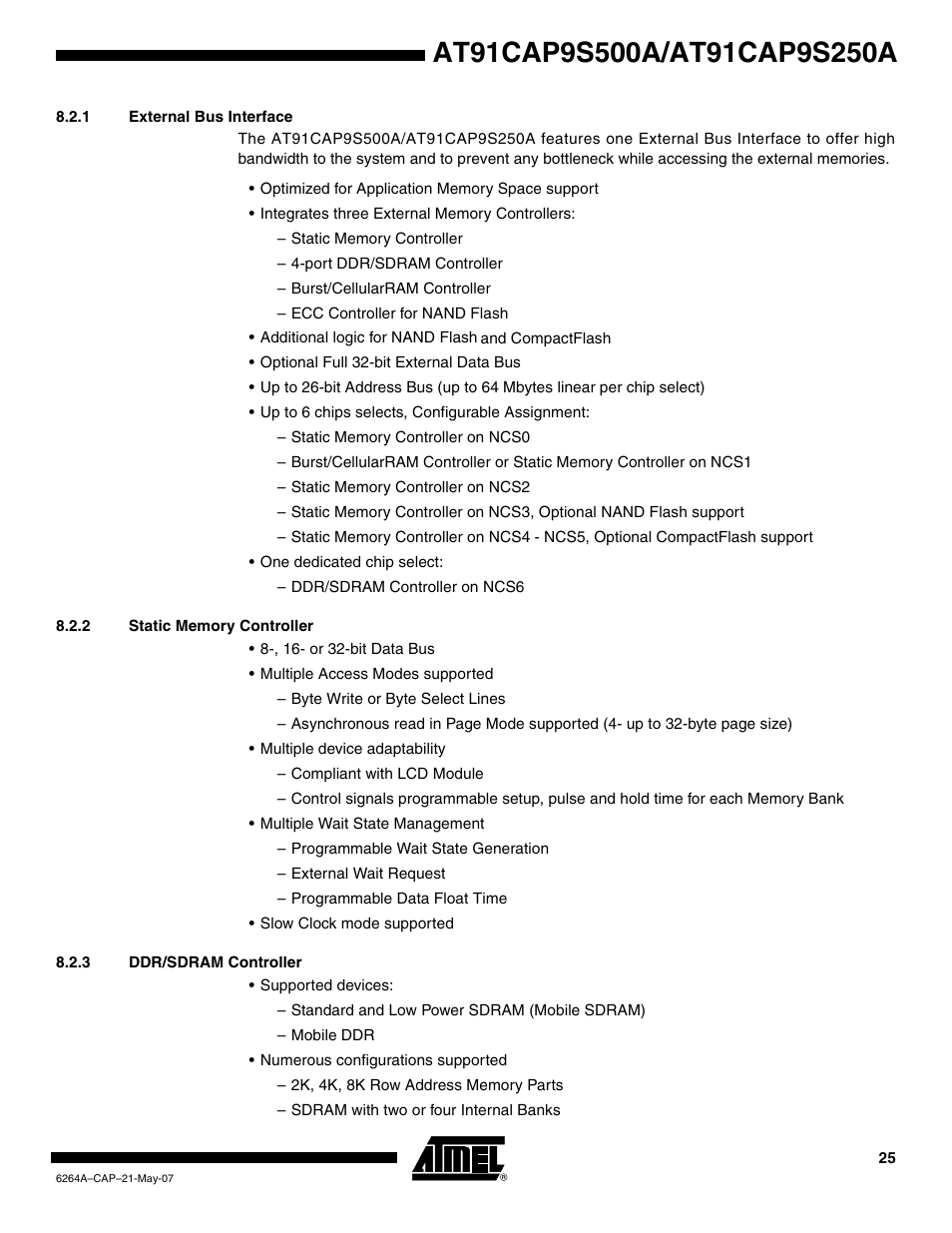1 external bus interface, 2 static memory controller, 3 ddr/sdram controller | Rainbow Electronics AT91CAP9S250A User Manual | Page 25 / 1008