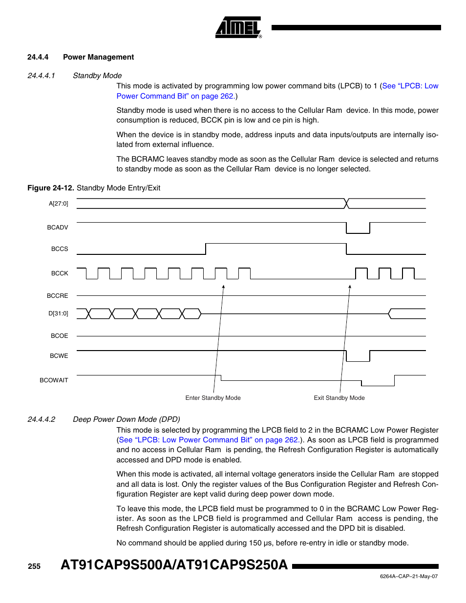 4 power management | Rainbow Electronics AT91CAP9S250A User Manual | Page 255 / 1008