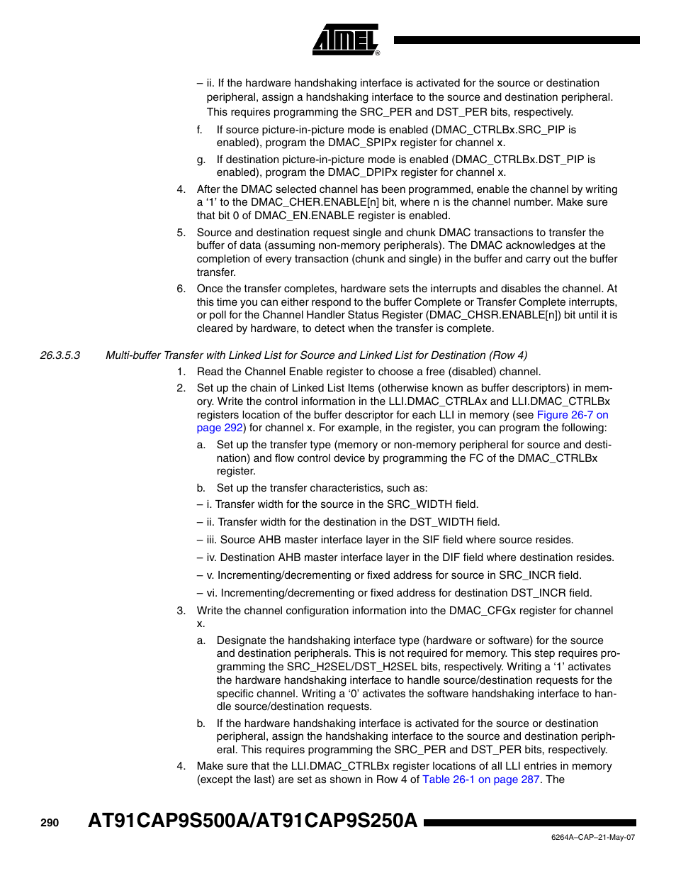 Rainbow Electronics AT91CAP9S250A User Manual | Page 290 / 1008