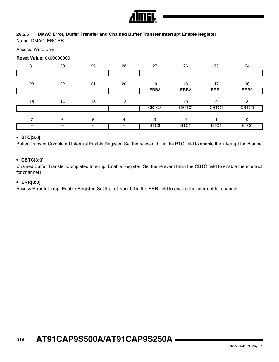 Rainbow Electronics AT91CAP9S250A User Manual | Page 316 / 1008