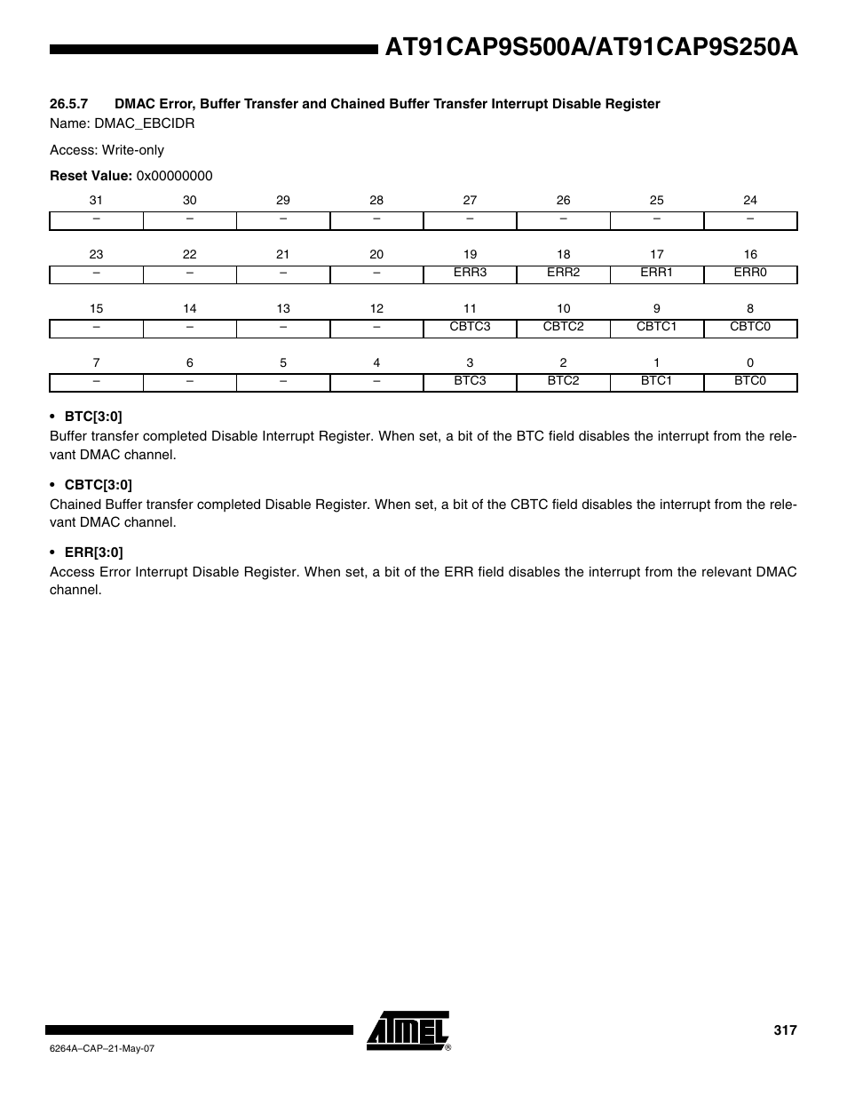 Rainbow Electronics AT91CAP9S250A User Manual | Page 317 / 1008