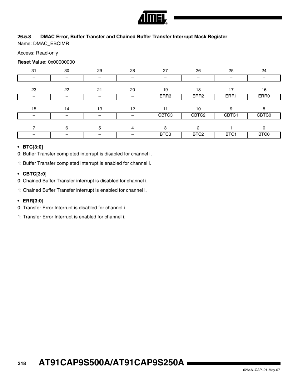 Rainbow Electronics AT91CAP9S250A User Manual | Page 318 / 1008