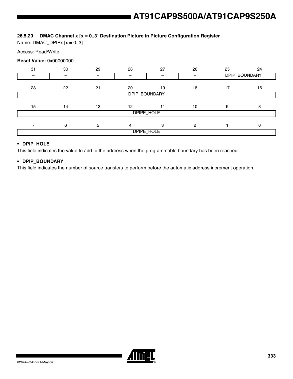 Rainbow Electronics AT91CAP9S250A User Manual | Page 333 / 1008