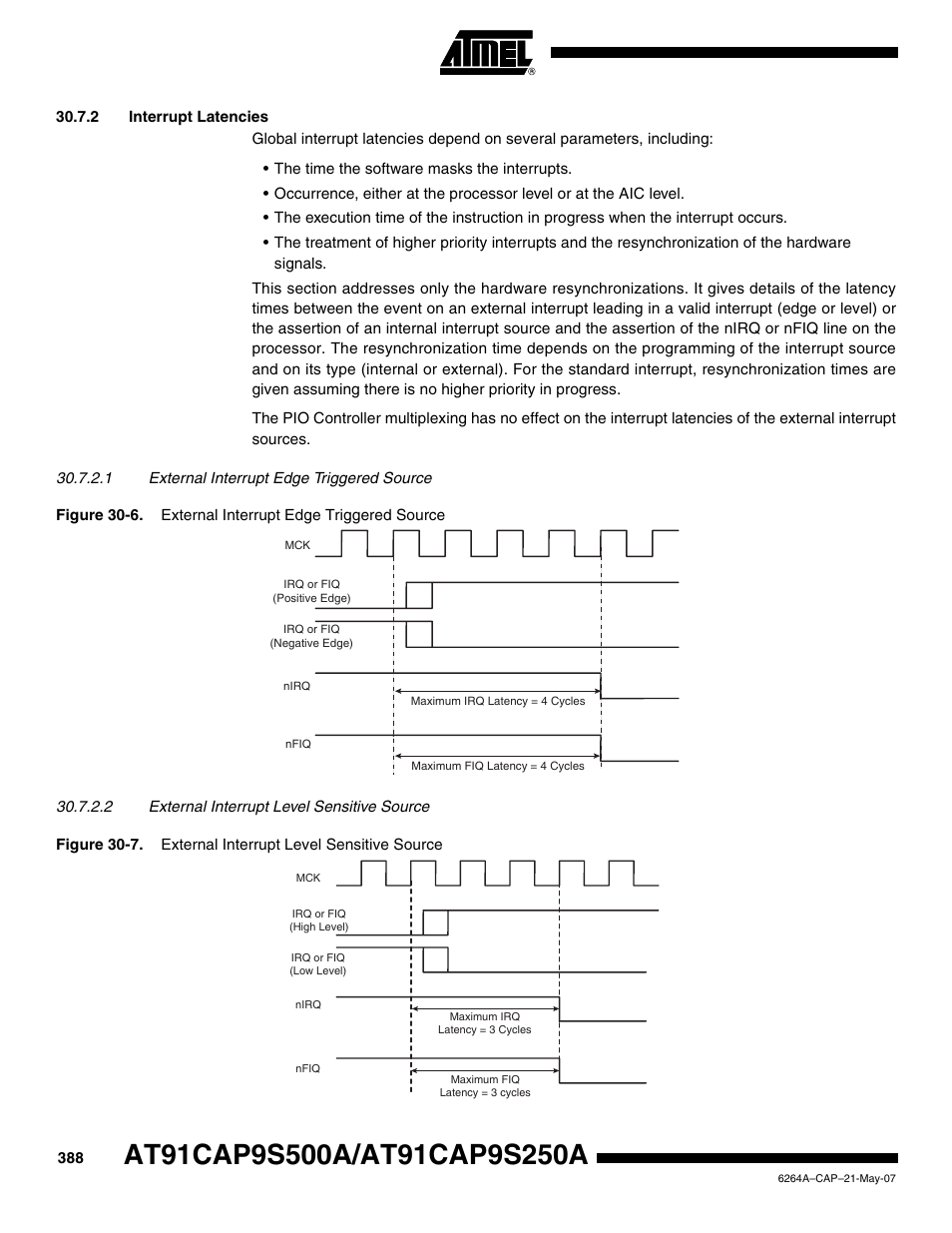2 interrupt latencies | Rainbow Electronics AT91CAP9S250A User Manual | Page 388 / 1008