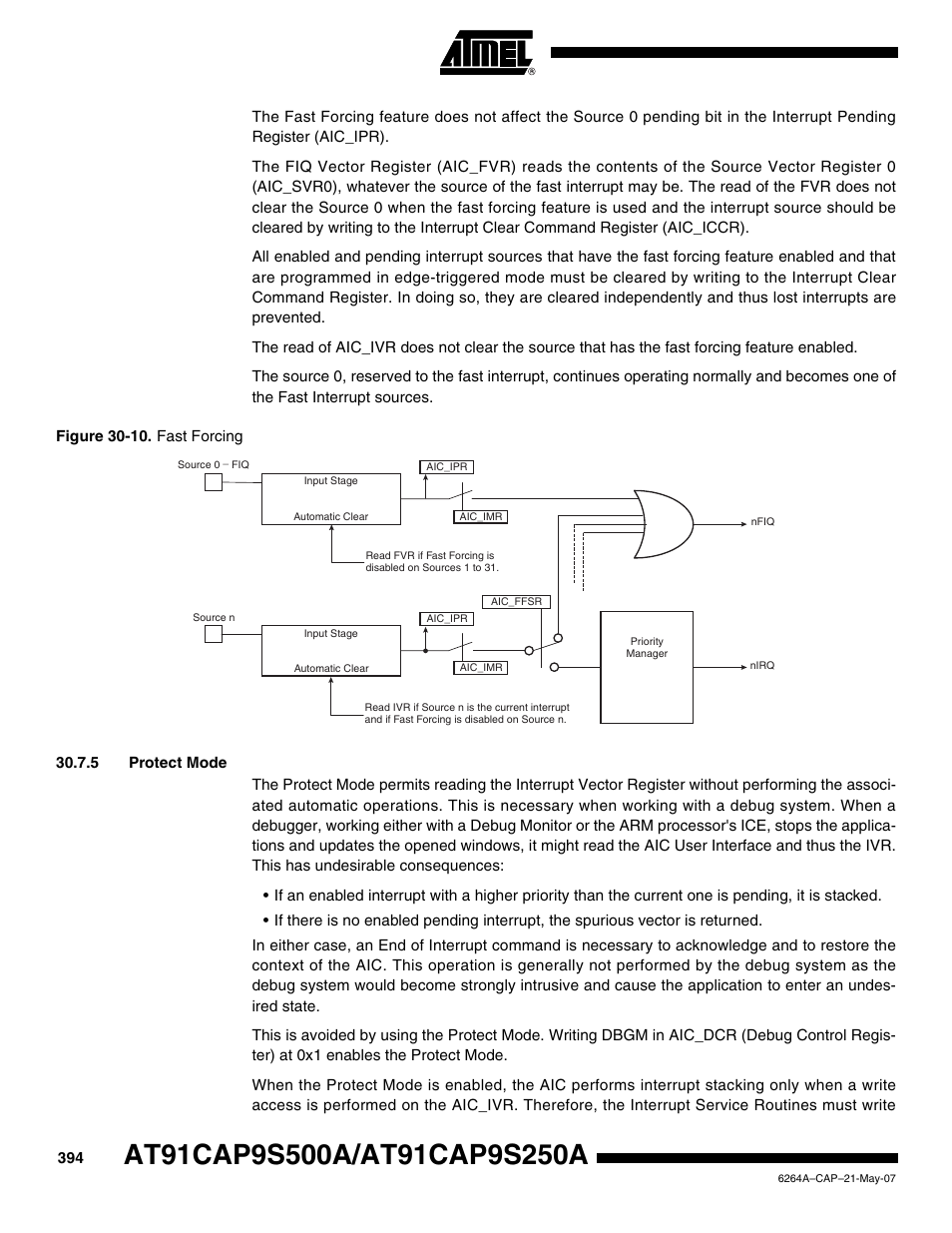 5 protect mode | Rainbow Electronics AT91CAP9S250A User Manual | Page 394 / 1008