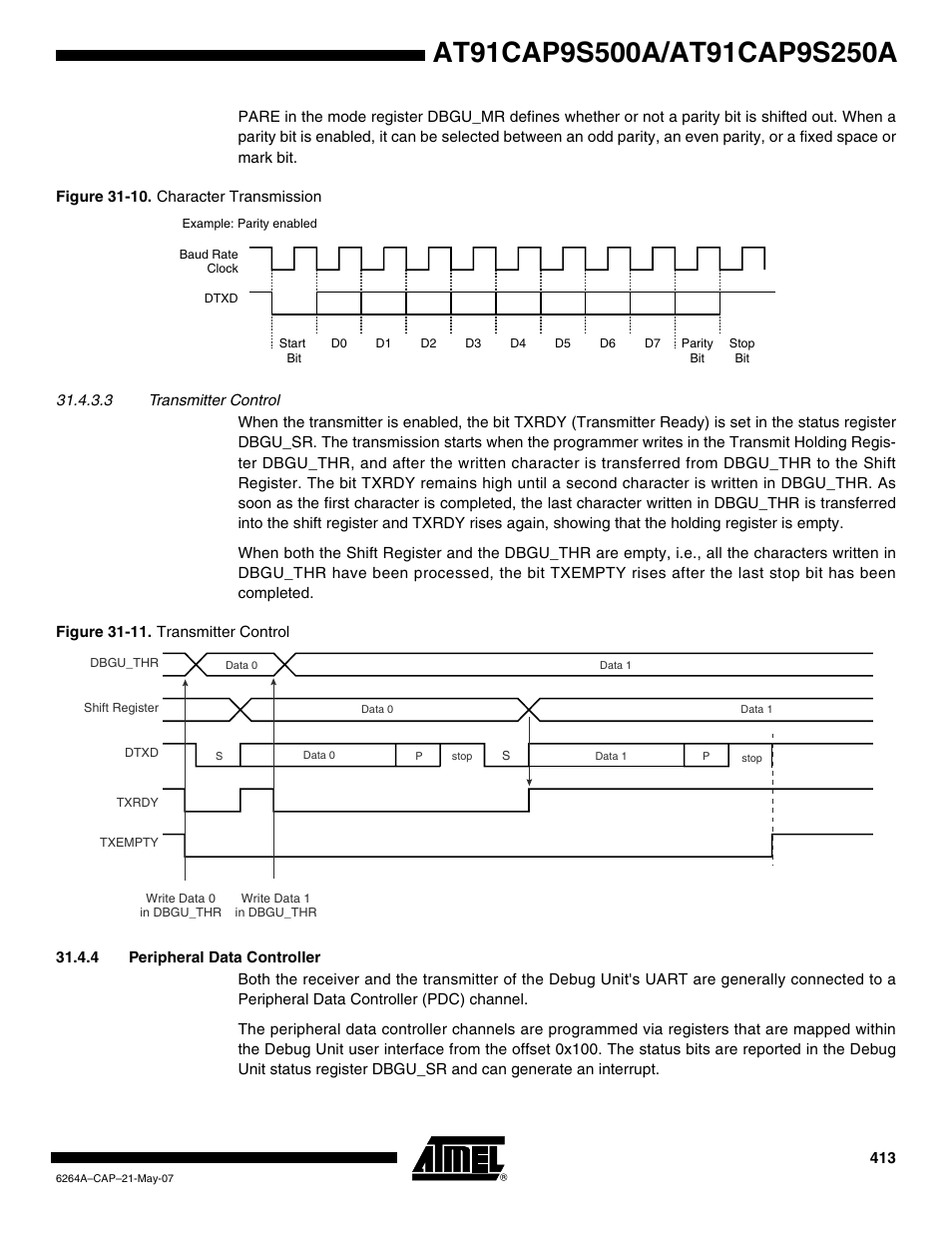 4 peripheral data controller | Rainbow Electronics AT91CAP9S250A User Manual | Page 413 / 1008