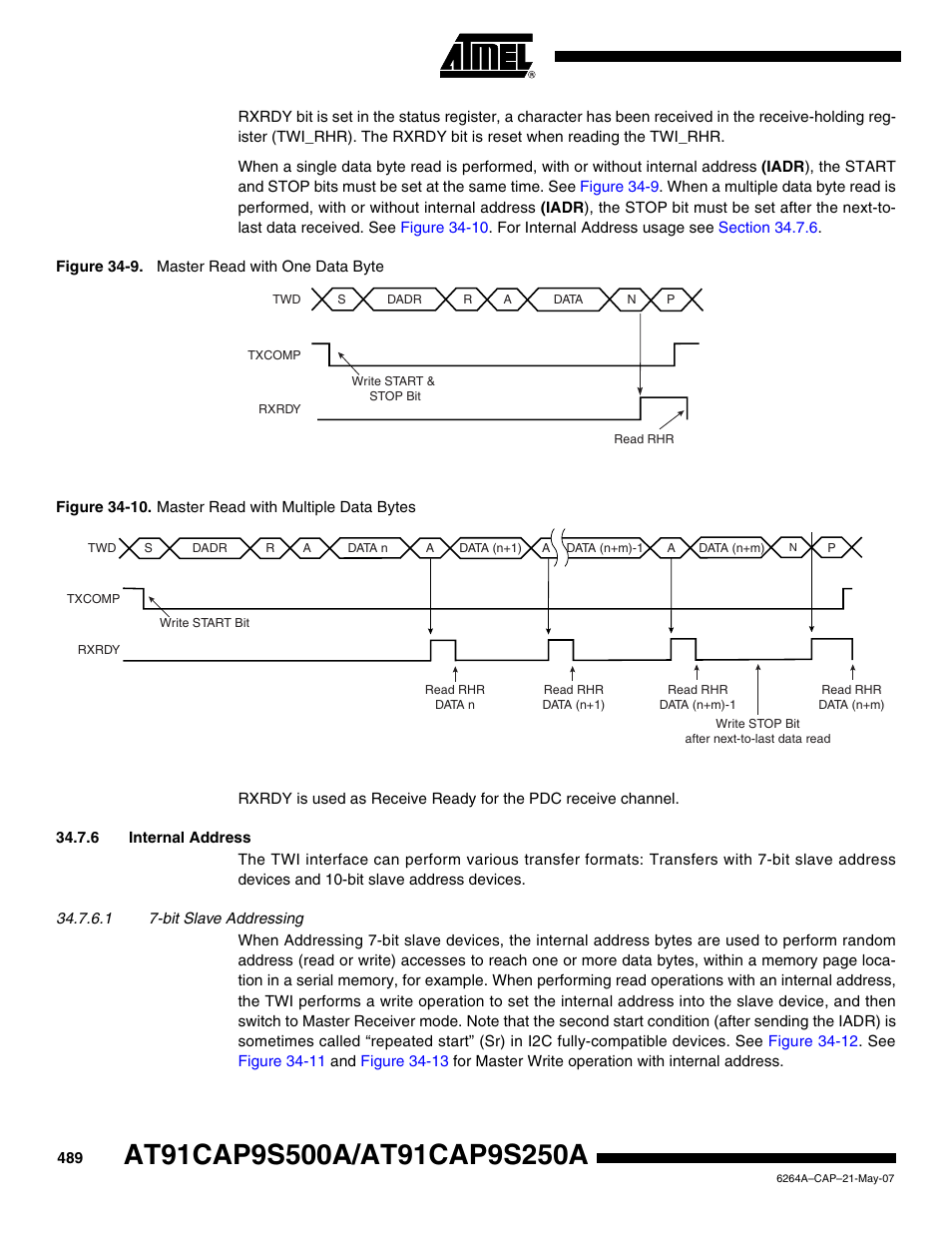 6 internal address | Rainbow Electronics AT91CAP9S250A User Manual | Page 489 / 1008