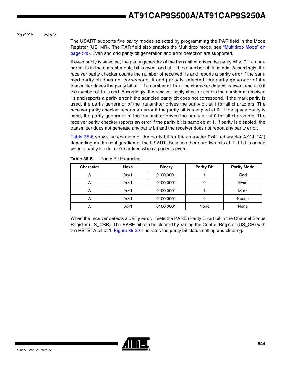 Rainbow Electronics AT91CAP9S250A User Manual | Page 544 / 1008