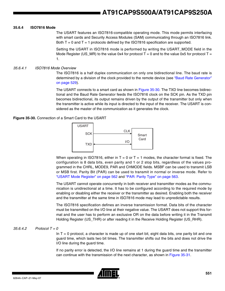 4 iso7816 mode | Rainbow Electronics AT91CAP9S250A User Manual | Page 551 / 1008