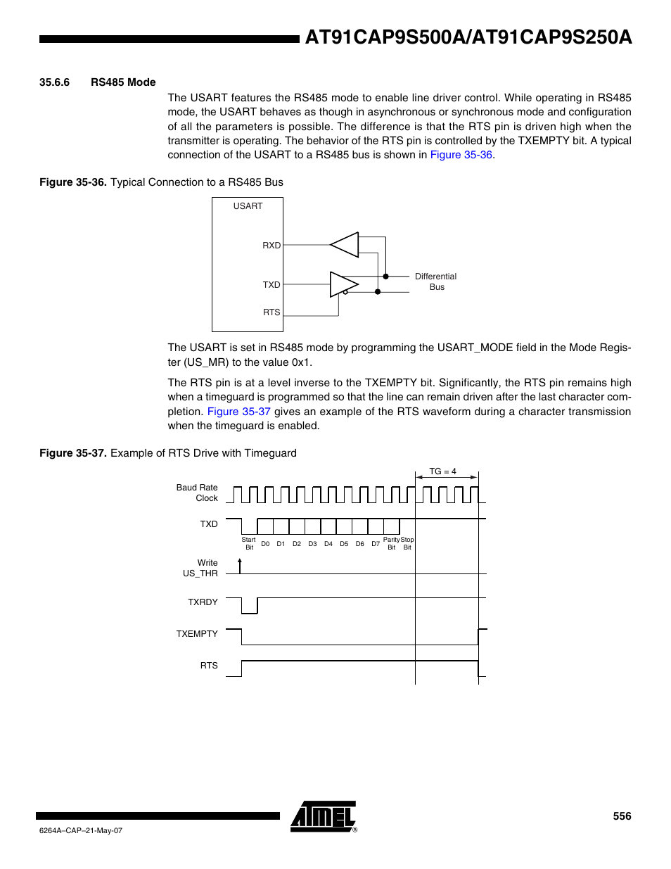 6 rs485 mode | Rainbow Electronics AT91CAP9S250A User Manual | Page 556 / 1008