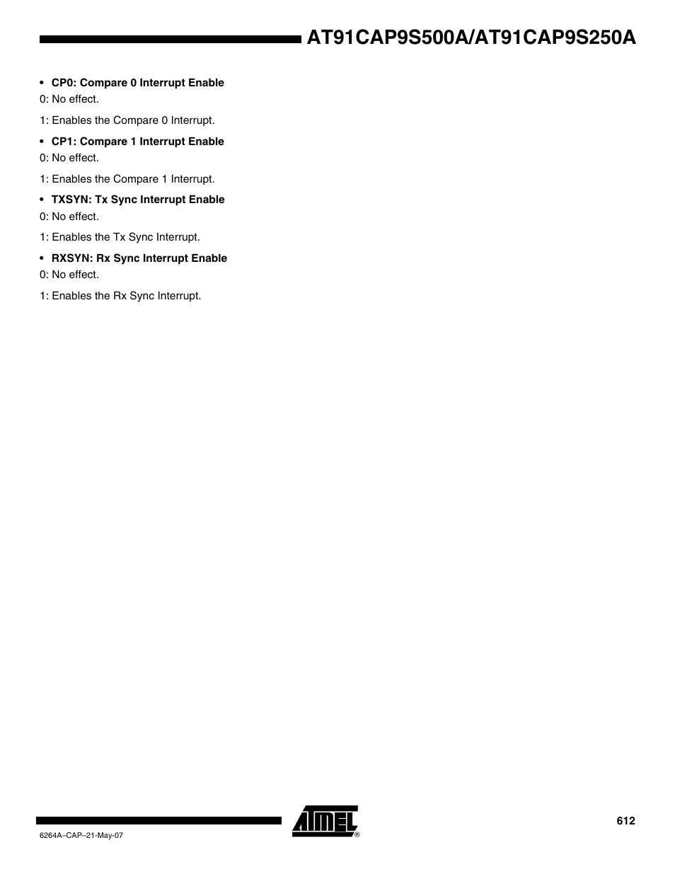 Rainbow Electronics AT91CAP9S250A User Manual | Page 612 / 1008