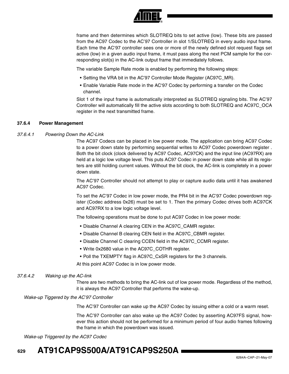 4 power management | Rainbow Electronics AT91CAP9S250A User Manual | Page 629 / 1008