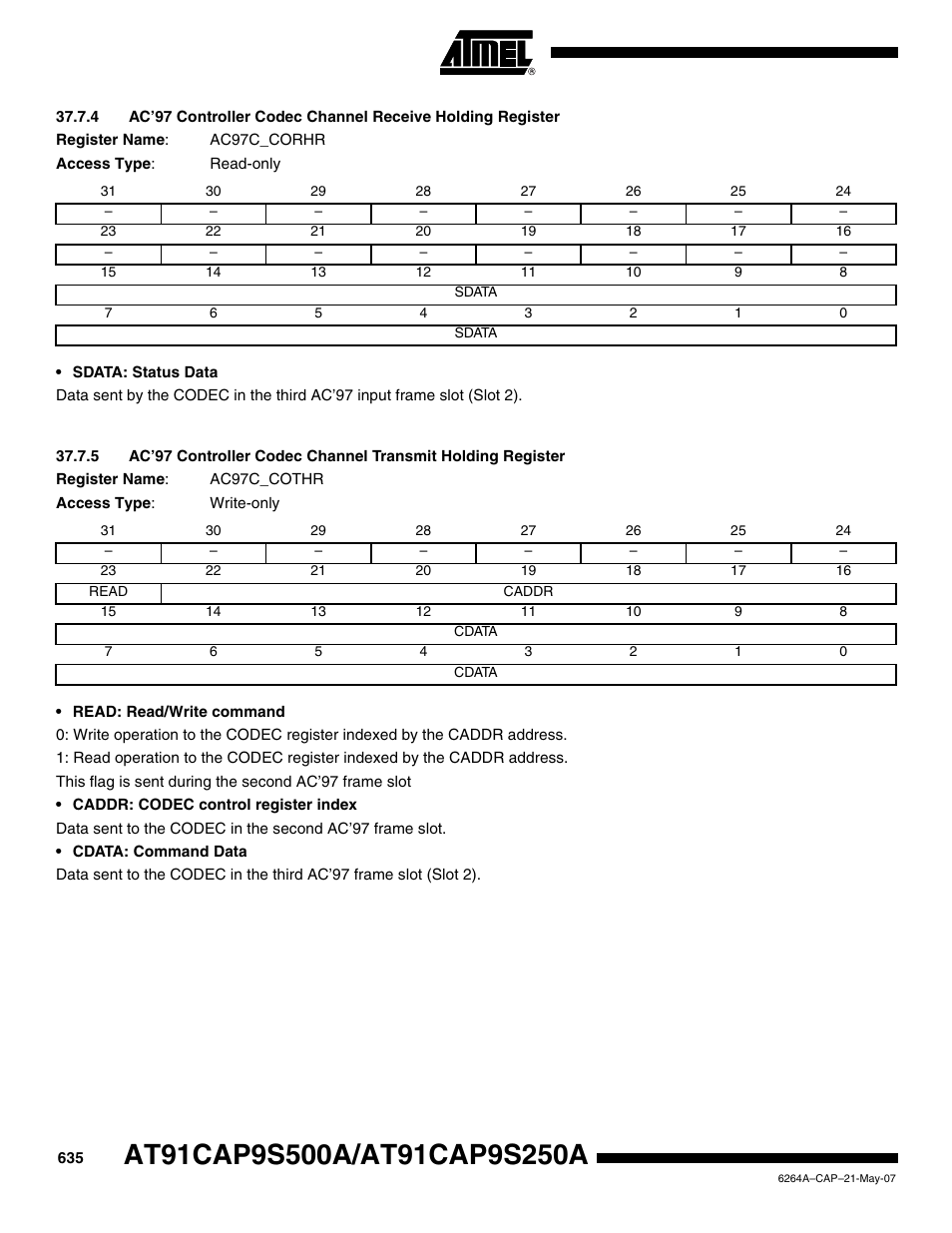 Rainbow Electronics AT91CAP9S250A User Manual | Page 635 / 1008