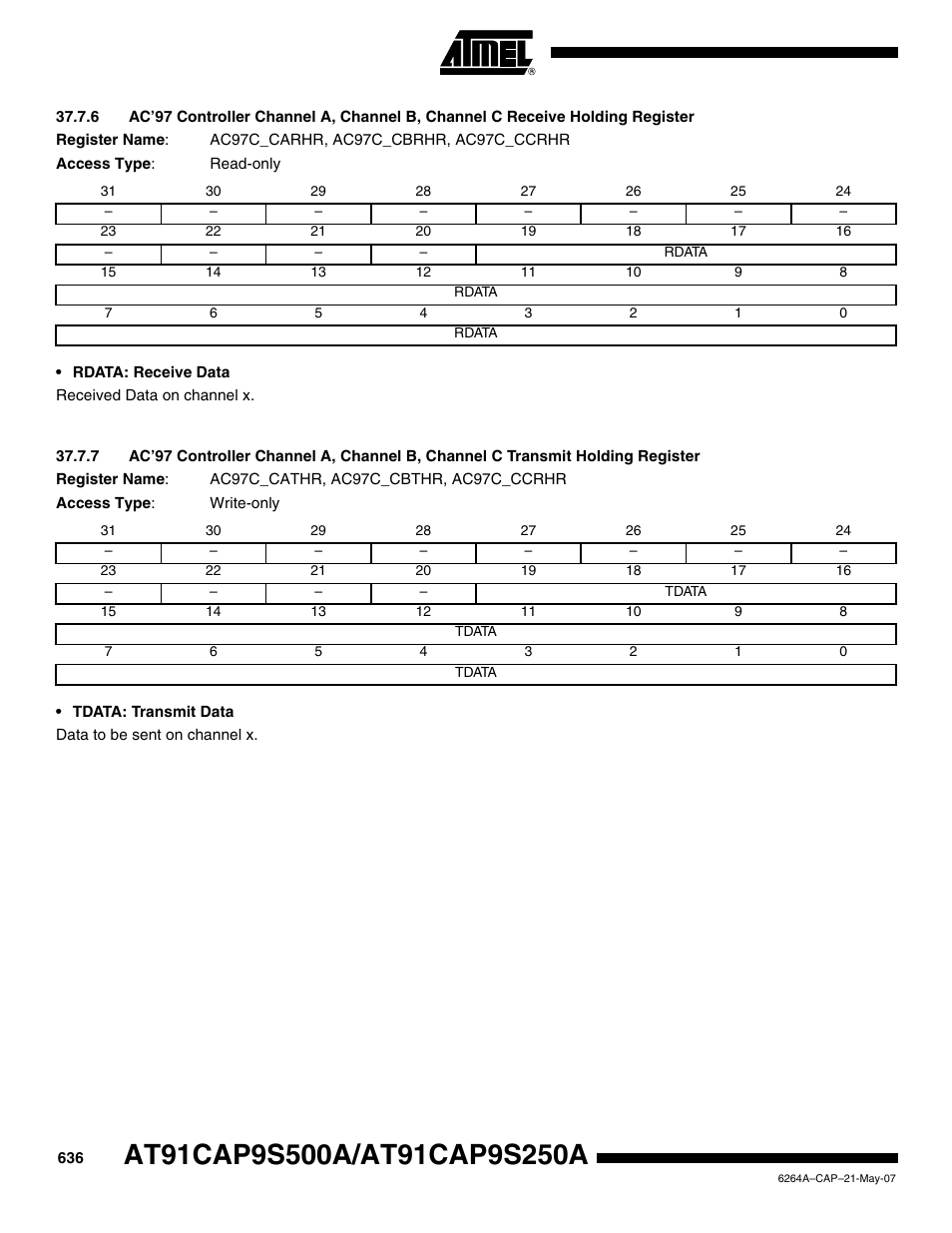 Rainbow Electronics AT91CAP9S250A User Manual | Page 636 / 1008