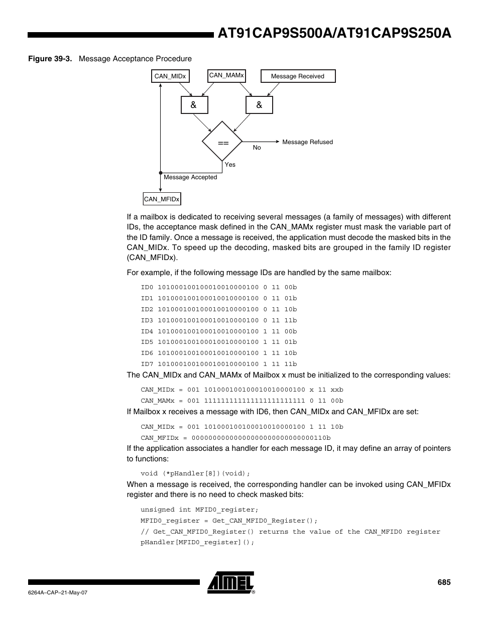 Rainbow Electronics AT91CAP9S250A User Manual | Page 685 / 1008