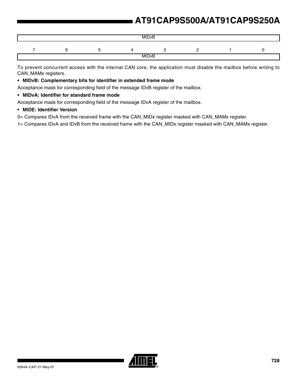 Rainbow Electronics AT91CAP9S250A User Manual | Page 728 / 1008