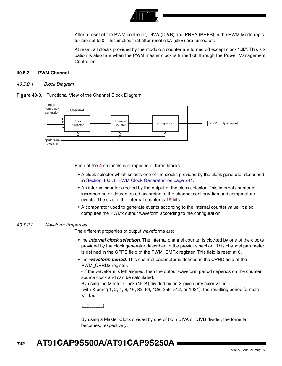 2 pwm channel | Rainbow Electronics AT91CAP9S250A User Manual | Page 742 / 1008
