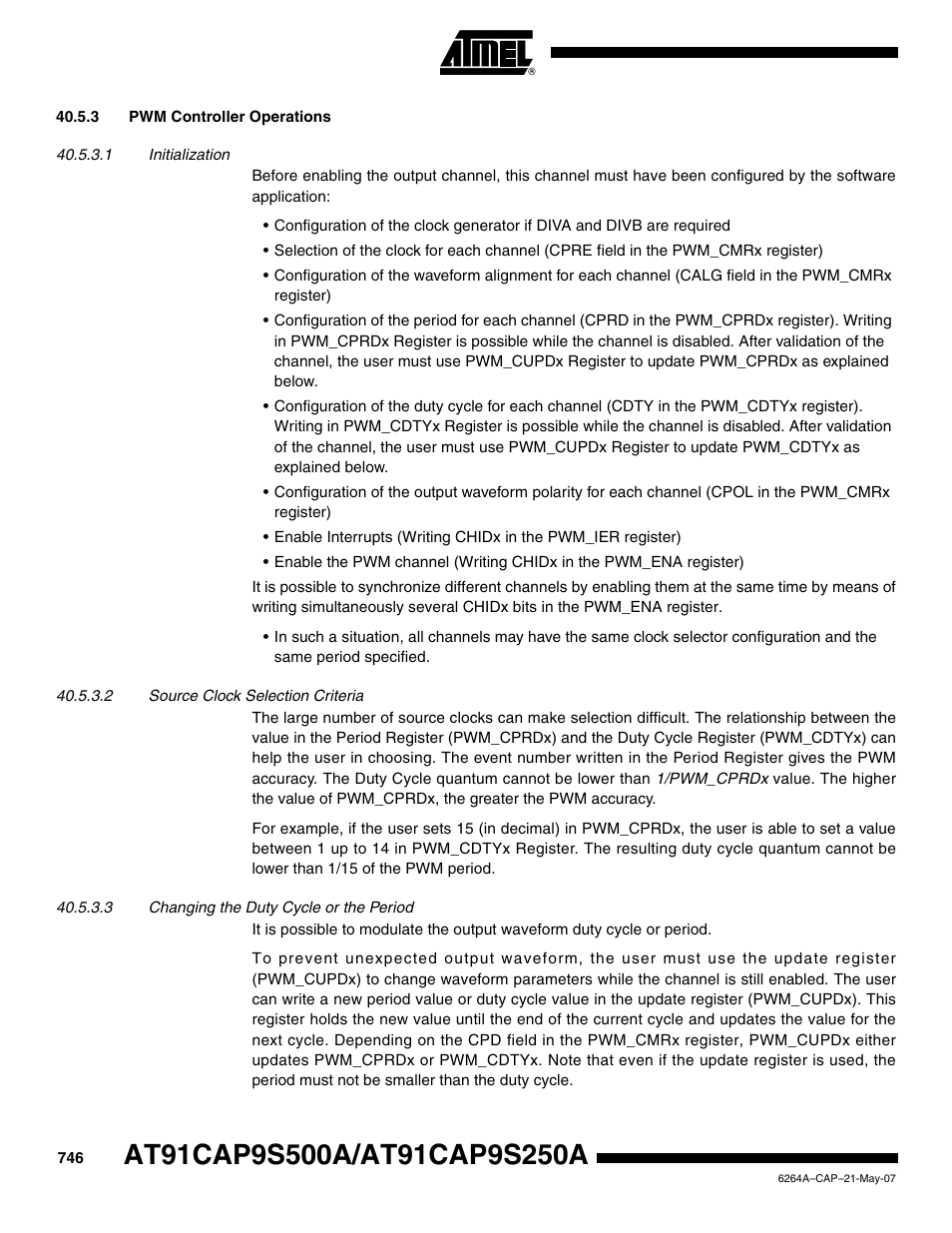 3 pwm controller operations | Rainbow Electronics AT91CAP9S250A User Manual | Page 746 / 1008