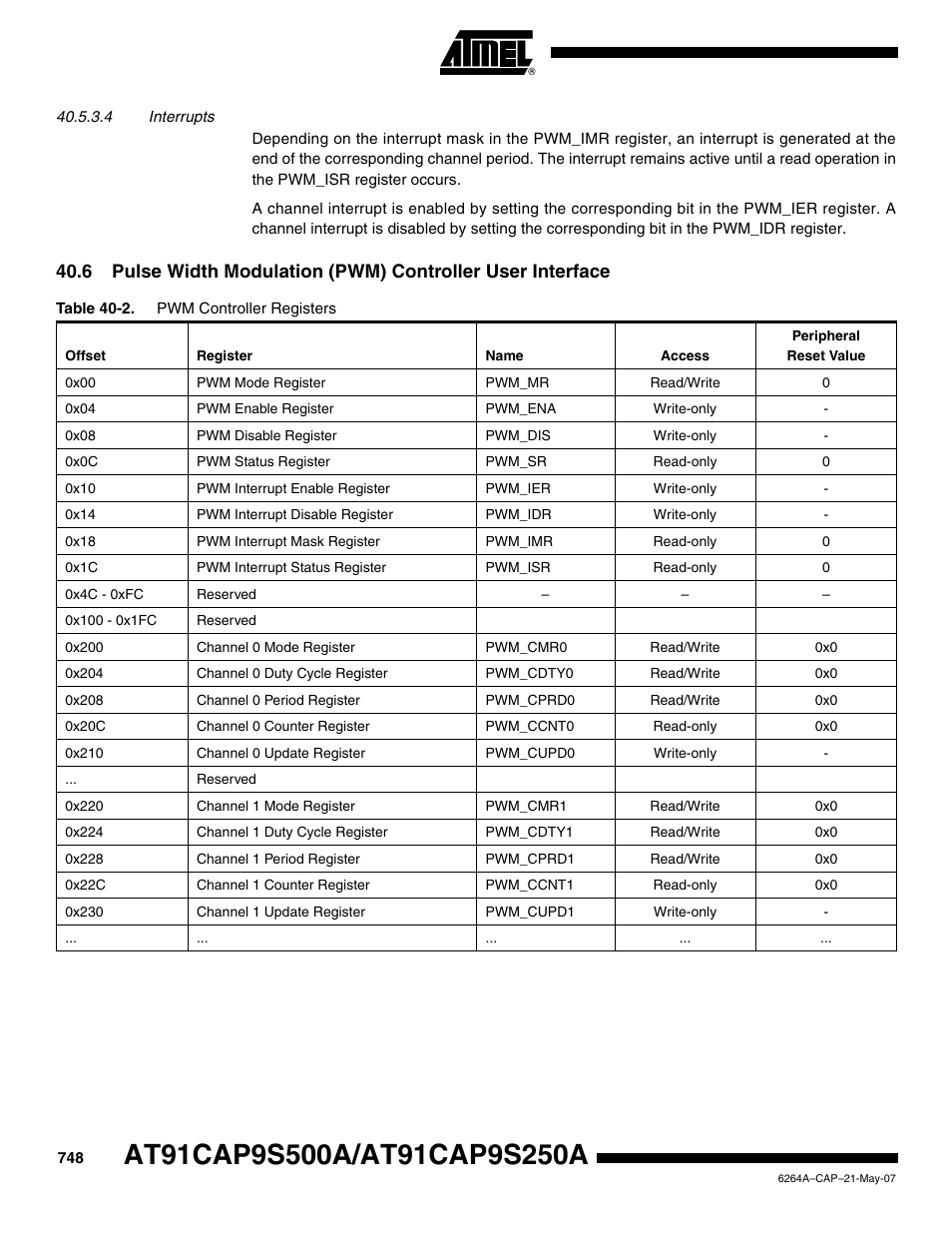 Rainbow Electronics AT91CAP9S250A User Manual | Page 748 / 1008