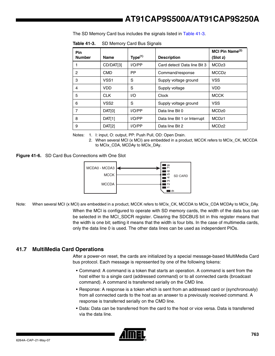 7 multimedia card operations | Rainbow Electronics AT91CAP9S250A User Manual | Page 763 / 1008