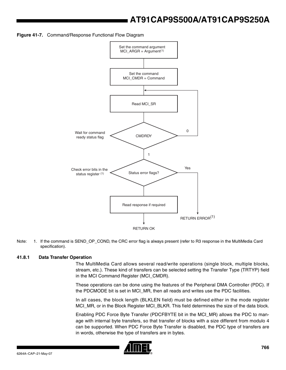 1 data transfer operation | Rainbow Electronics AT91CAP9S250A User Manual | Page 766 / 1008