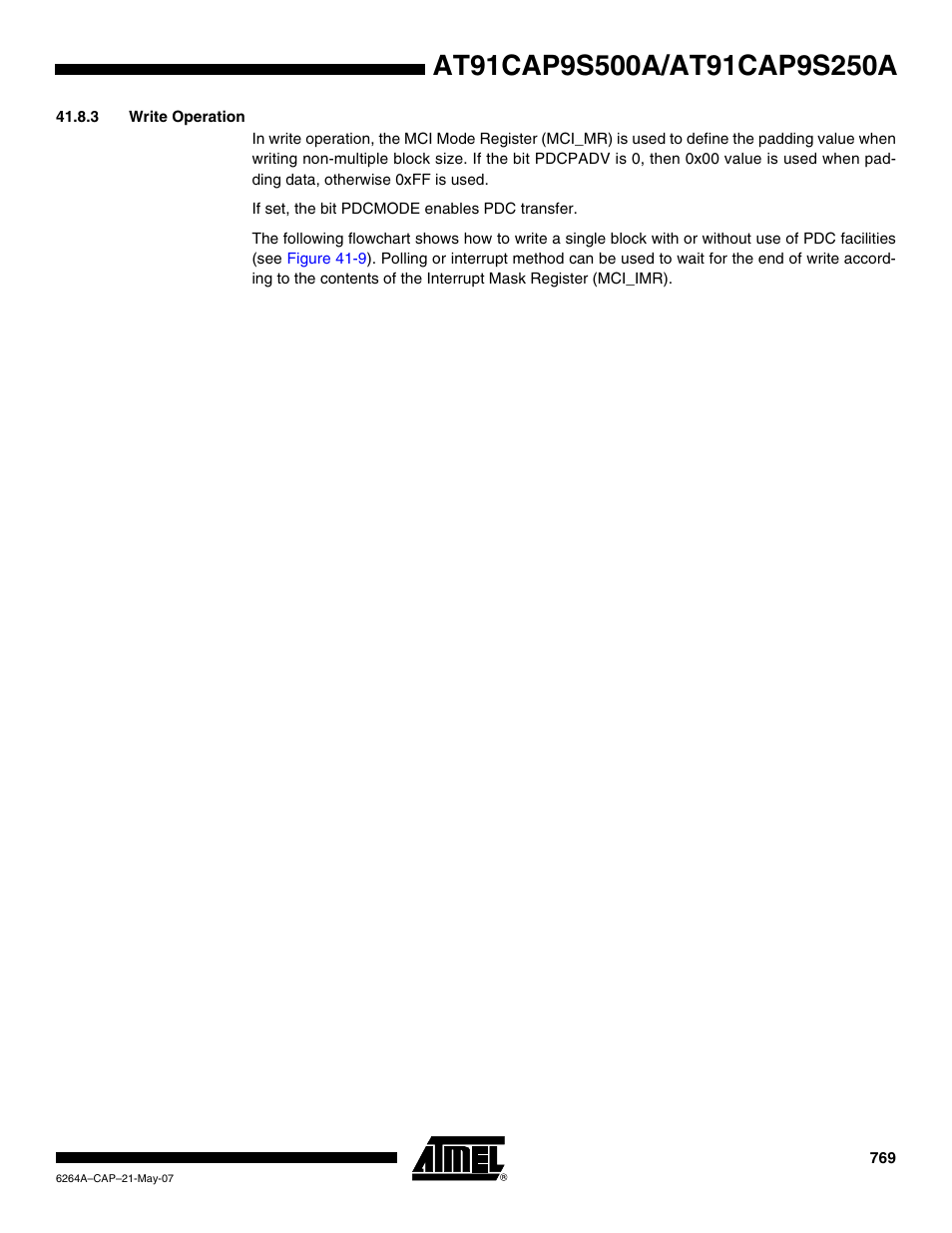 3 write operation | Rainbow Electronics AT91CAP9S250A User Manual | Page 769 / 1008