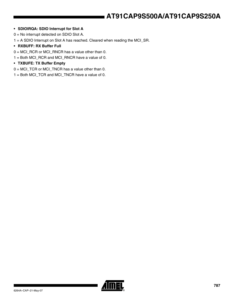 Rainbow Electronics AT91CAP9S250A User Manual | Page 787 / 1008