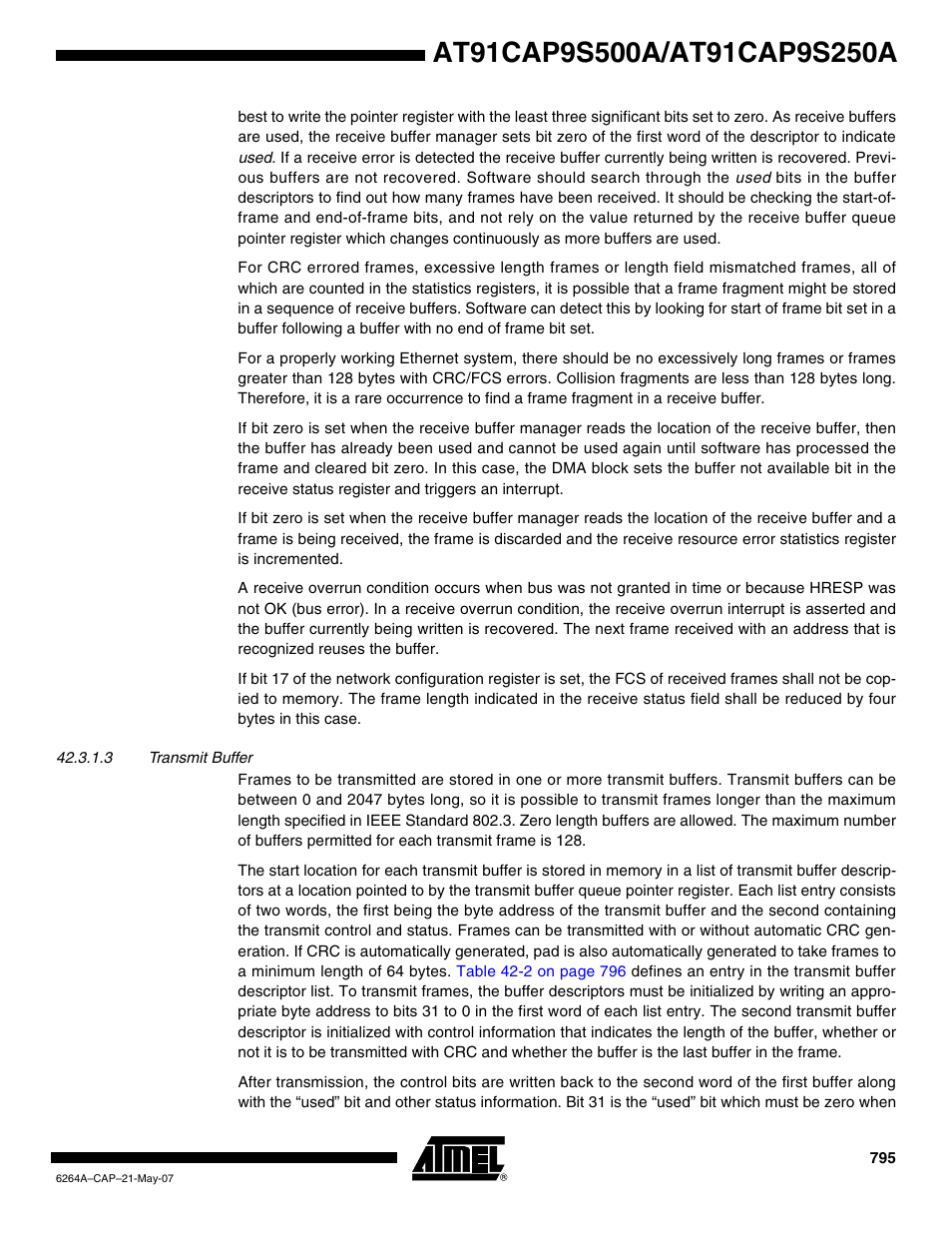 Rainbow Electronics AT91CAP9S250A User Manual | Page 795 / 1008