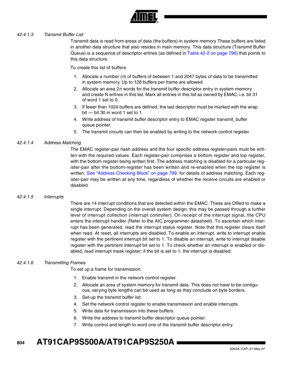 Rainbow Electronics AT91CAP9S250A User Manual | Page 804 / 1008