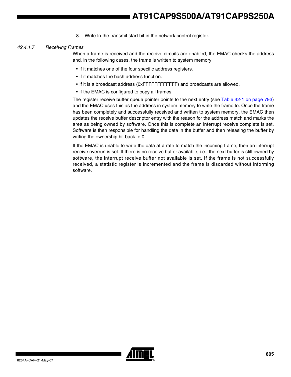 Rainbow Electronics AT91CAP9S250A User Manual | Page 805 / 1008