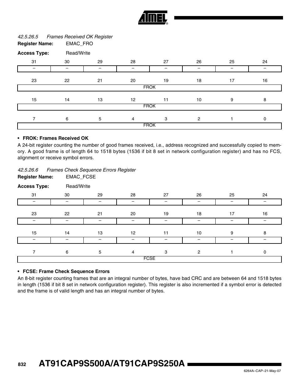 Rainbow Electronics AT91CAP9S250A User Manual | Page 832 / 1008
