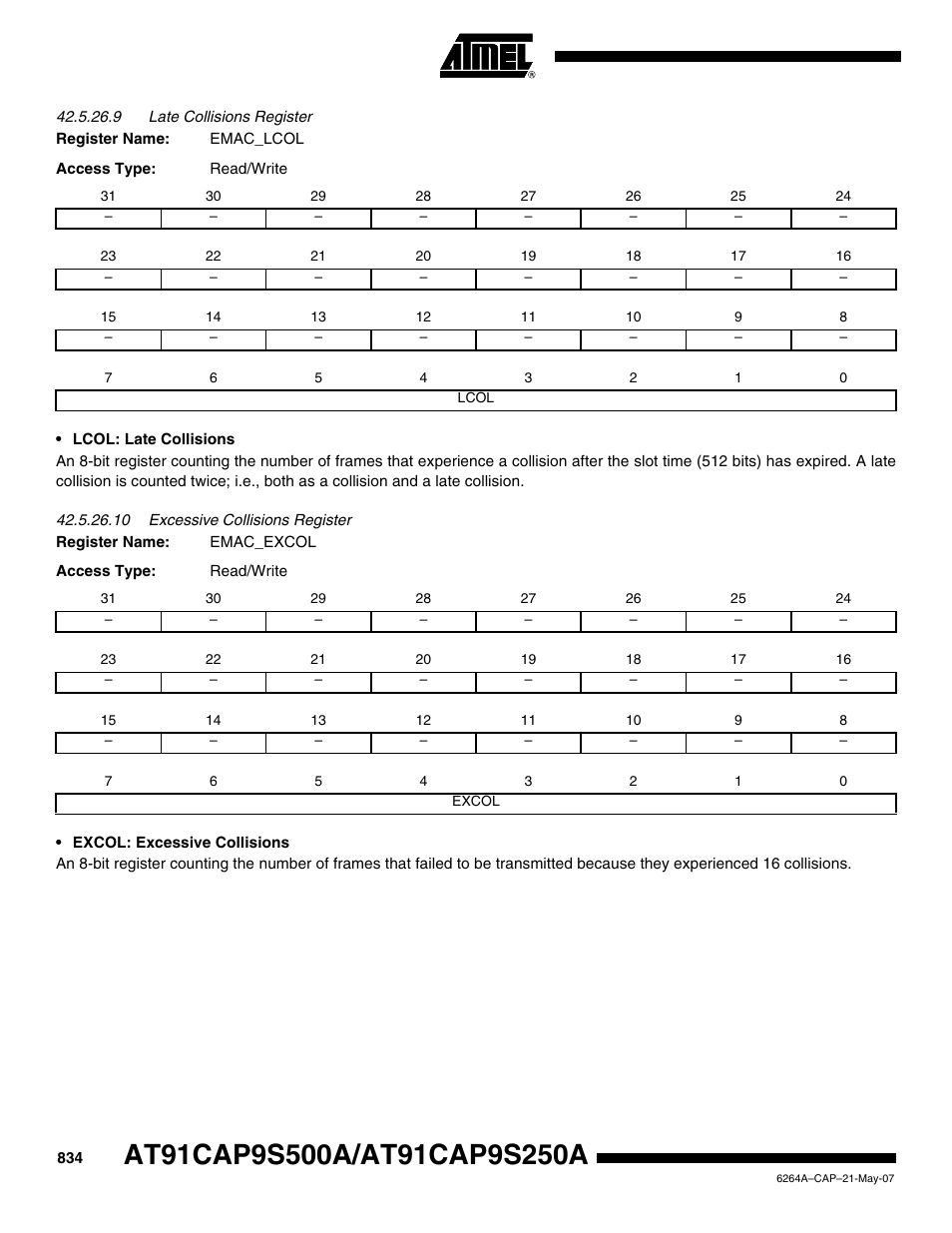 Rainbow Electronics AT91CAP9S250A User Manual | Page 834 / 1008