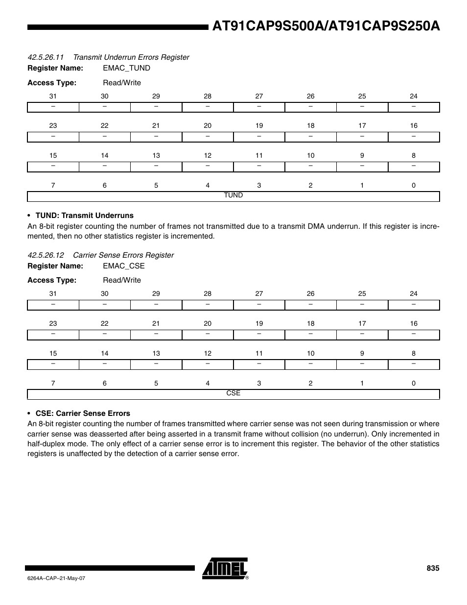 Rainbow Electronics AT91CAP9S250A User Manual | Page 835 / 1008