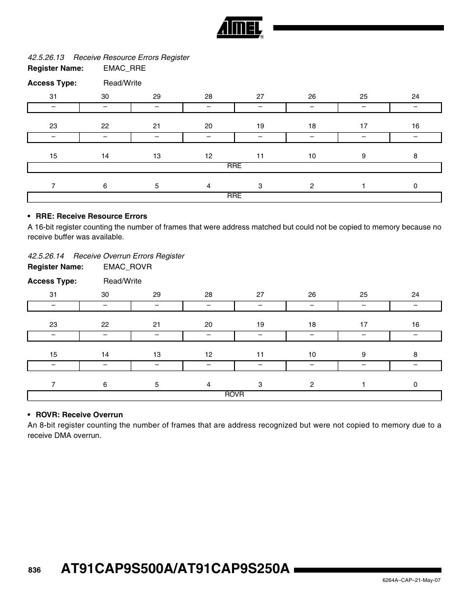 Rainbow Electronics AT91CAP9S250A User Manual | Page 836 / 1008