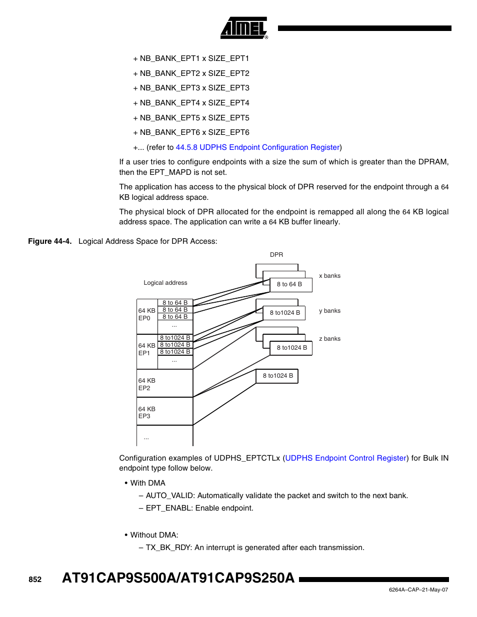 Rainbow Electronics AT91CAP9S250A User Manual | Page 852 / 1008