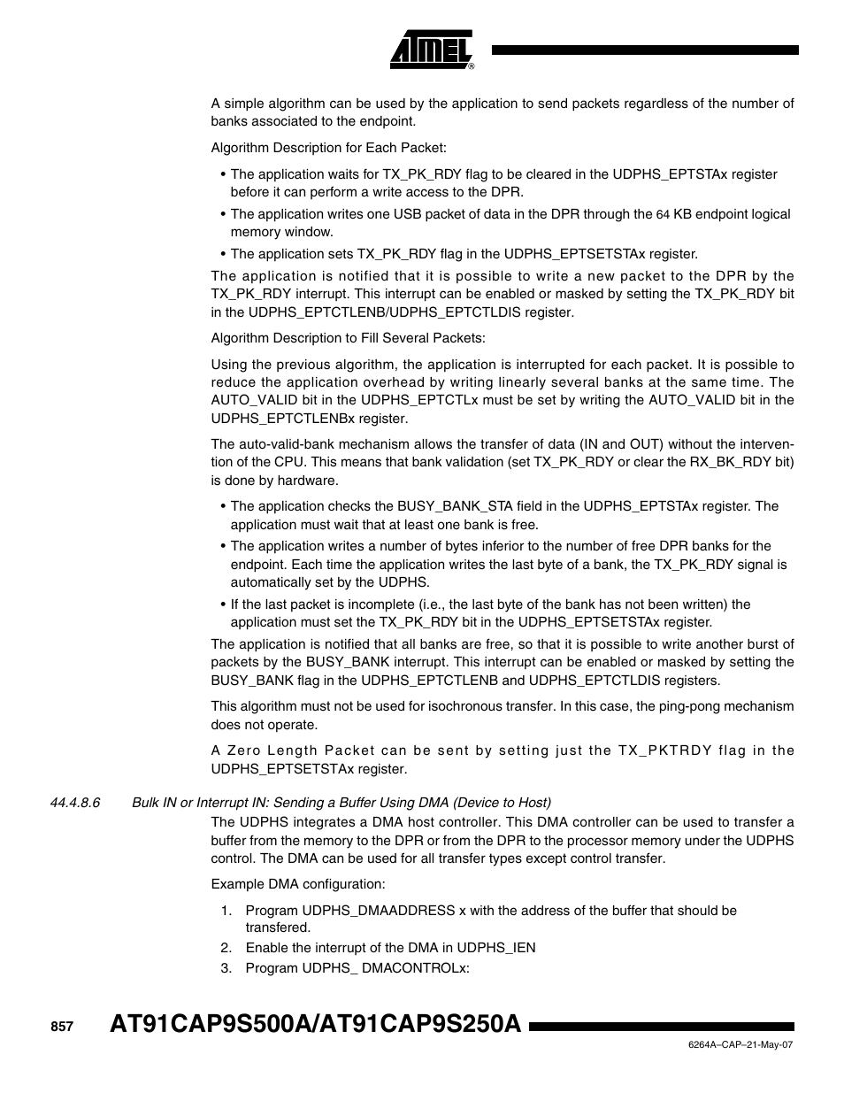 Rainbow Electronics AT91CAP9S250A User Manual | Page 857 / 1008