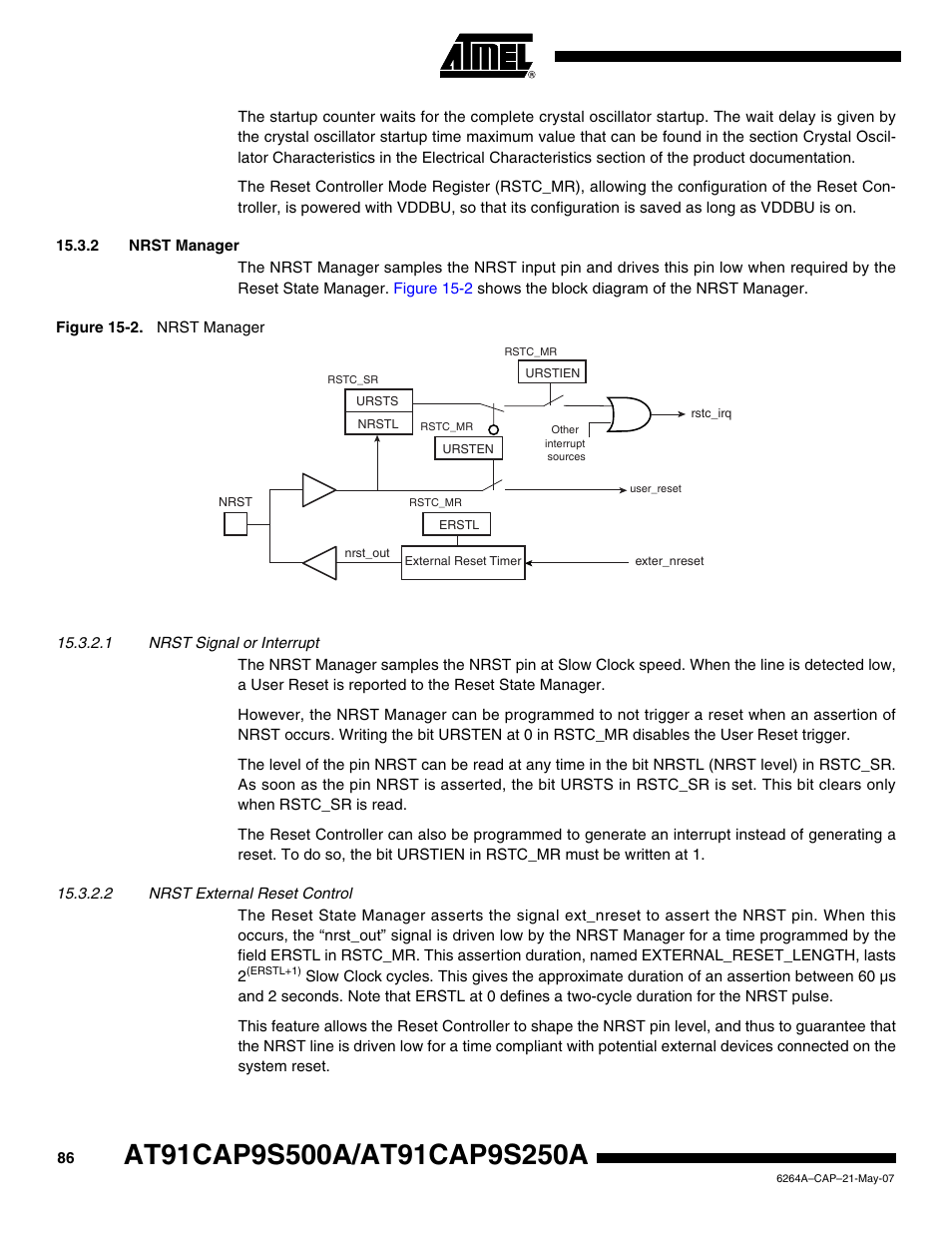 2 nrst manager | Rainbow Electronics AT91CAP9S250A User Manual | Page 86 / 1008