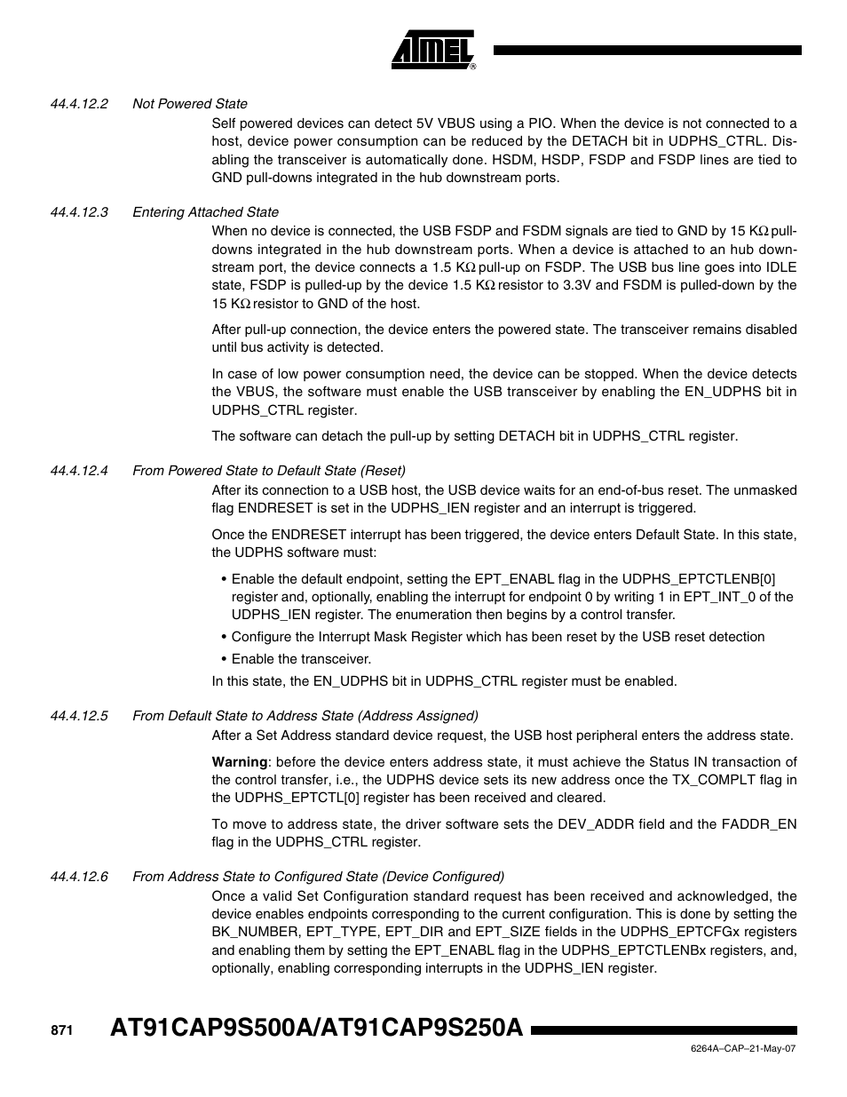 Rainbow Electronics AT91CAP9S250A User Manual | Page 871 / 1008
