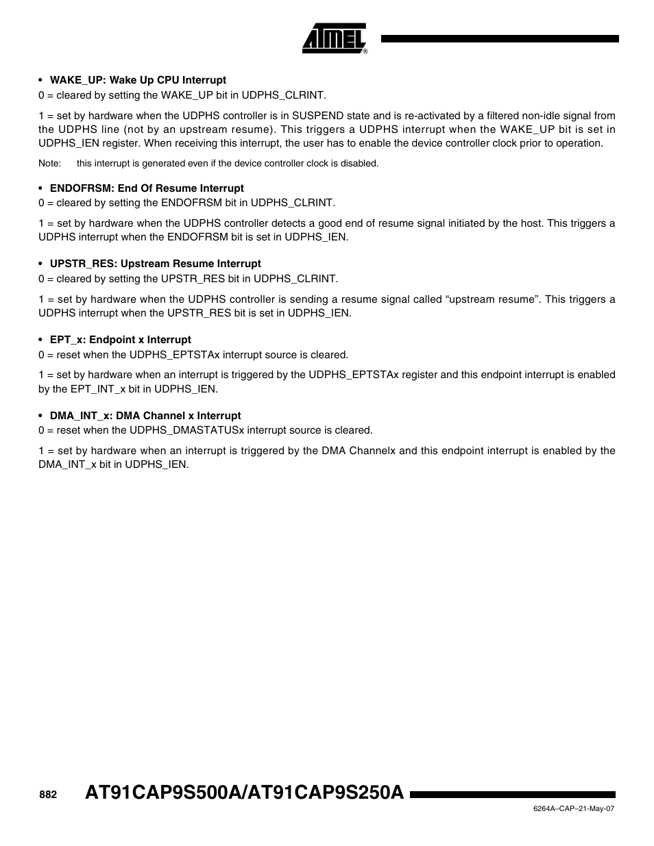 Rainbow Electronics AT91CAP9S250A User Manual | Page 882 / 1008