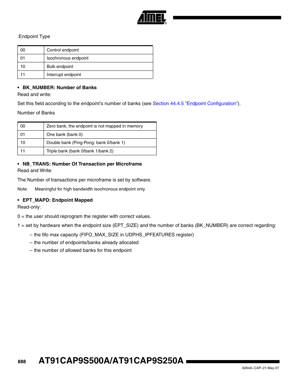 Rainbow Electronics AT91CAP9S250A User Manual | Page 888 / 1008