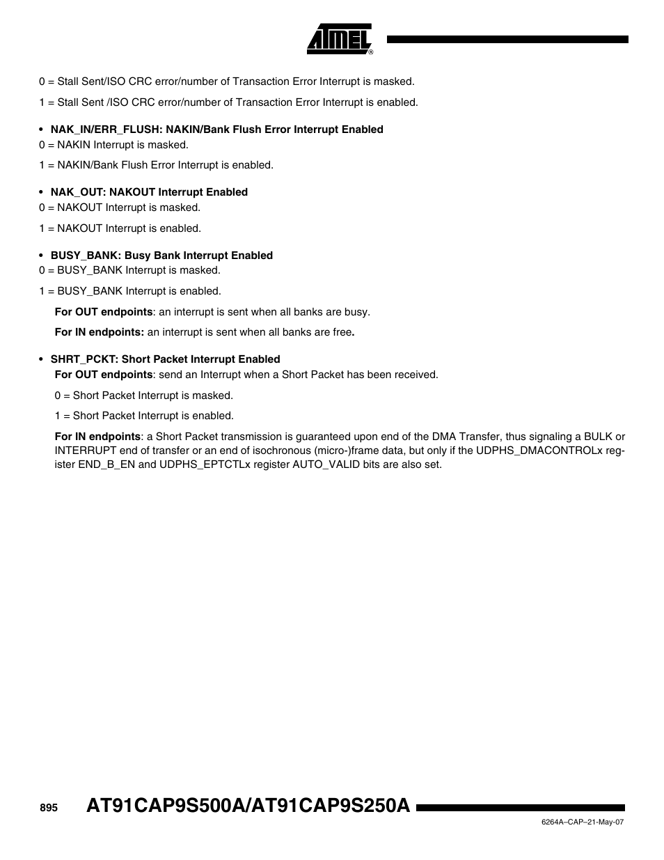 Rainbow Electronics AT91CAP9S250A User Manual | Page 895 / 1008