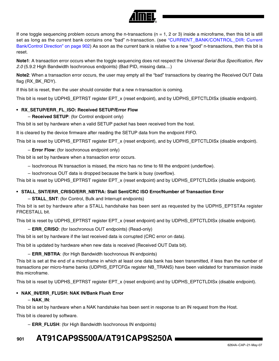 Rainbow Electronics AT91CAP9S250A User Manual | Page 901 / 1008