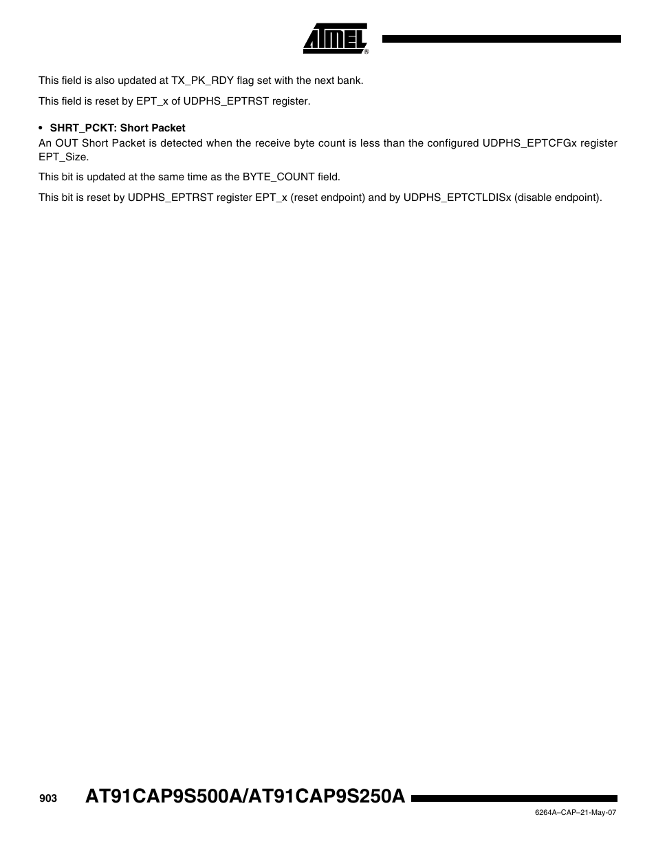 Rainbow Electronics AT91CAP9S250A User Manual | Page 903 / 1008