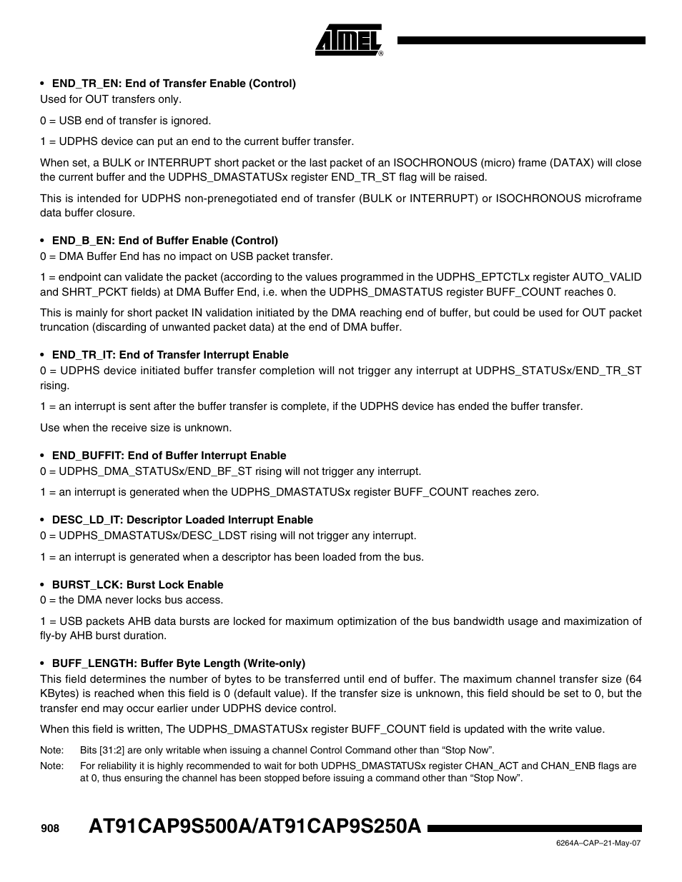 Rainbow Electronics AT91CAP9S250A User Manual | Page 908 / 1008